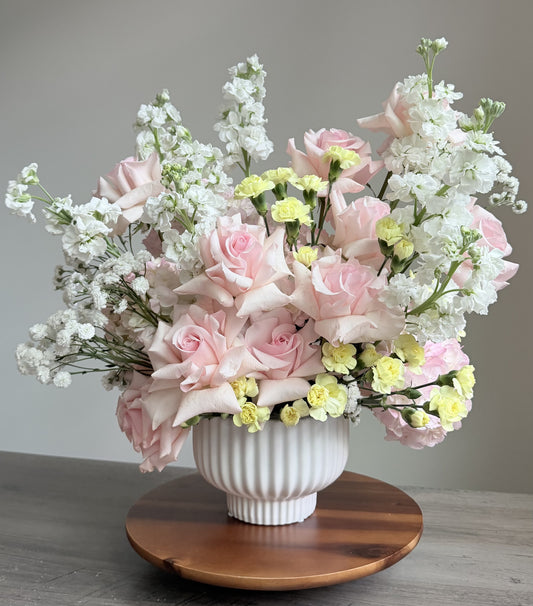 Arrangement "Morning Grace" Stock, Hydrangea, French Roses