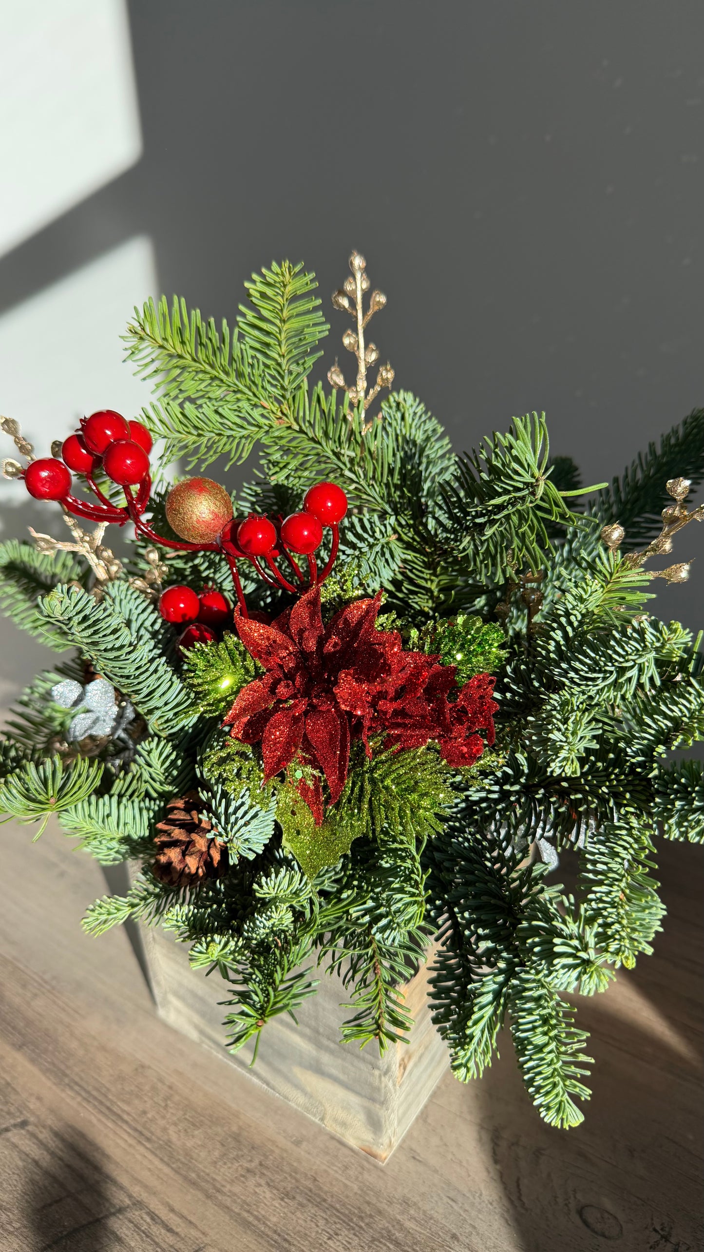 Frosty Fairytale, evergreen branches