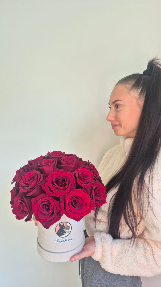 Basket "Love Capsule" Red Roses