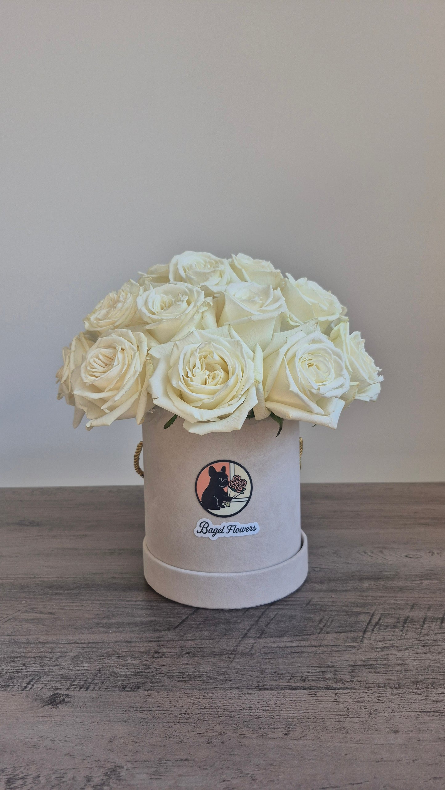 Basket "Vanilla Ice cream" White Roses